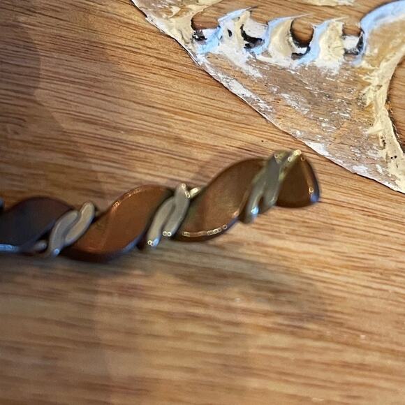 Handmade Copper and Silver Bangle Bracelet - Picture 5 of 9